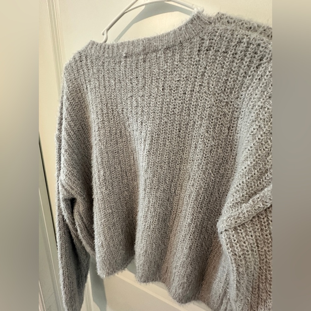 NWT- RSQ Crop Lurex Pullover Knit Sweater - Picture 11 of 14